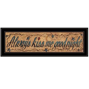 La stampa artistica delle eade di Gail 'baciami sempre buonanotte 'pronta per essere appesa con una cornice nera migliorata leggibilità e stile - Product Image 1