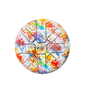 Tambor de Lengüeta de Acero Inoxidable con Esmalte Color Splash, Patrón Artístico Pintado, Instrumento Musical Handpan para Meditación, Yoga, Halloween - Product Image 6