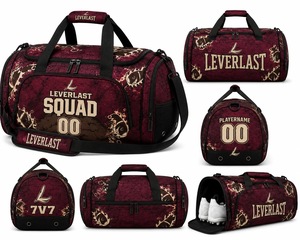 Custom Logo Geometric Pattern Unisex Sports <b>Duffel</b> <b>Bag</b> Polyester Zipper Closure Adjustable Strap 40-55L Shoe Compartment Fitness - Product Image 5
