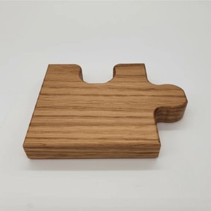 Unique Puzzle Oak Wood Coasters Eco-Friendly Jigsaw <b>Square</b> Wood Cup Mat <b>Set</b> Housewarming Novelty Gift Bar Drinkware Accessories - Product Image 4