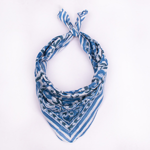 Natural Dye Block Print Cotton Bandana Square Scarf Multifunctional Casual Wear Spring Summer Style Unisex Pet Dog Bandana - Product Image 4