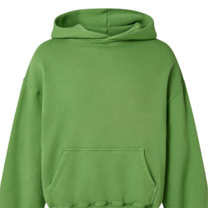 Sweat-shirt à capuche unisexe vert surdimensionné en polaire, décontracté, couleur unie, avec poche, manches longues, pour l'automne - Product Image 5
