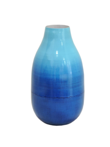 Artesign Modern Blue Ombre Metal Flower <b>Vase</b> Gradient Decorative Stylish Tabletop Centerpiece Home Decor Elegant Art Piece - Product Image 1