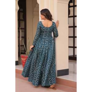 Robe de cocktail - Robe Choli en tissu jacquard avec imprimé positionné - Product Image 5