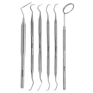 Kit Básico de Profilaxis Dental, 6 Piezas, Instrumentos Quirúrgicos Veterinarios de Acero Inoxidable, Herramientas de Cuidado Bucal para Animales Pequeños R.A.A - Product Image 1