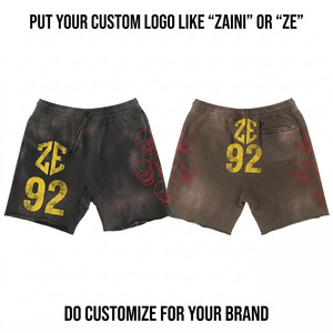 Premium Woven 100% Cotton Men's Sporty Board <b>Shorts</b> Eco-Friendly Waterproof Breathable Quick Dry Mid Waist Drawstring Closure - Product Image 1