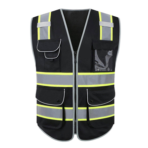 Men's Hi Visibility <b>Work</b> Safety Vest Breathable Quick Dry Reflective Multi-Pockets <b>Waterproof</b> Silk Screen Printed Best Selling - Product Image 1