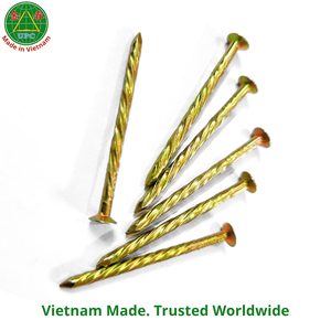 1-3/8 Inch Yellow Plated Steel Masonry <b>Nails</b> with Ring/Screw Shank from Vietnam | Clavos sueltos con recubrimiento amarillo - Product Image 1
