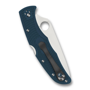 Navajas Plegables con Mango Texturizado Azul, Hoja Plateada de Corte Liso, Orificio Circular para el Pulgar, Agarre Ergonómico y Bolsillo Negro - Product Image 4