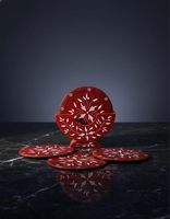 Ensemble de sous-verres classiques en marbre rouge, 6 pièces, écologiques, durables, sous-verres décoratifs de qualité supérieure, protection de la table