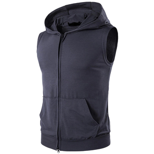Chaleco con Capucha sin Mangas, Tallas Grandes, 100% Algodón, Impermeable, Transpirable, para Hombre - Product Image 4