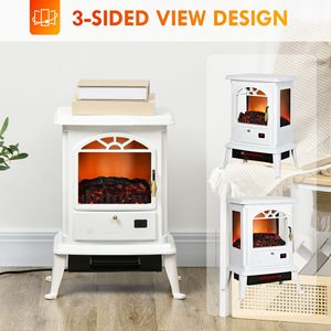 Cheminée électrique infrarouge autoportante de 23 pouces avec flamme de bûches réaliste, température réglable et minuterie pour usage domestique - Product Image 5