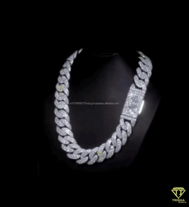 Men <b>Iced</b> <b>Out</b> Cuban Link <b>Chain</b> 18K Gold or Silver Plated Hip Hop Bling Jewelry Moissanite Diamond Statement for Men - Product Image 2