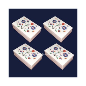 Cajas de regalo con incrustaciones de mármol blanco hechas a mano, diseño elegante para decoración del hogar, regalos de negocios, embalaje, venta al por mayor disponible - Product Image 3