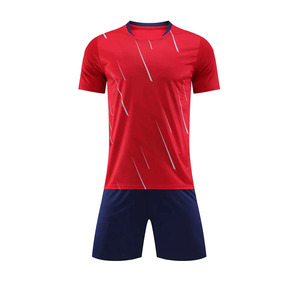 Men's Red Soccer Jersey <b>Set</b> Short Sleeve Crew Neck Quick Dry Polyester Uniform Adult All Seasons Sports Apparel For Online Sale - Product Image 1