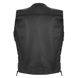 Chaleco de Cuero para Hombre, Transpirable, Impermeable, Cortavientos, Ropa de Invierno, Diseño de Logotipo Personalizado, Largo Regular, Color Sólido - Product Image 2