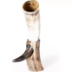 Corne de buffle noire vintage artisanale, thème Viking Thor Dark World, pour barman, accessoire de bar écologique, support CRAFT - Product Image 1