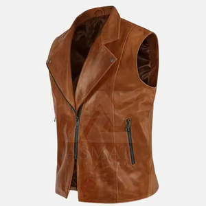 Chaleco de Motocicleta para Hombre, Precio al por Mayor, Cuero Genuino, Fabricante OEM, Equipo de Alta Calidad para Motociclistas - Product Image 4