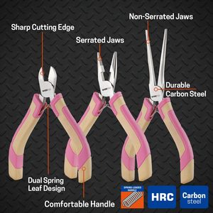 Juego de 3 Mini Alicates de Acero Inoxidable, Alicates de Punta Fina, Alicates de Corte Diagonal, Alicates de Punta Larga para Joyería, Manualidades y Bricolaje - Product Image 3