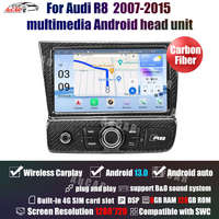 Autoradio Android 13 8 pouces avec écran tactile, navigation GPS pour Audi R8 2007-2015, lecteur DVD multimédia pour voiture, autoradio stéréo