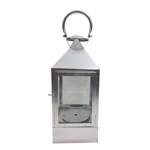 Lanterne en métal de qualité durable, finition argentée, pour la maison, le salon et les tables de mariage, éclairage décoratif au sol. - Product Image 1