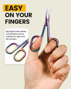 Tijeras para Uñas Curvas de Acero Inoxidable, Tijeras de Manicura Pequeñas Ultra Afiladas, Herramienta de Precisión para Uñas Gruesas de Manos y Pies - Product Image 4