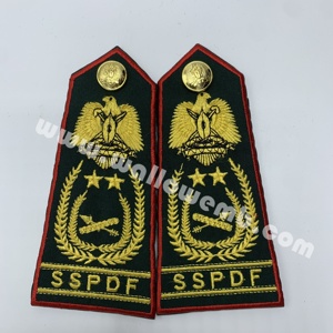 Épaulettes personnalisées pour officiers du Soudan du Sud, insignes de grade brodés de haute qualité - Product Image 2