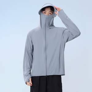 Customized 100% Cotton Solid Hoodie with Pocket Outdoor Design <b>Sunscreen</b> Quick Drying Long Sleeve Sun Protection Clothing - Product Image 2