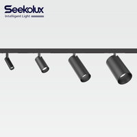 Spot LED magnétique ultra-mince doré moderne en aluminium COB, système d'éclairage sur rail magnétique dimmable, garantie, pour bureau et hôtel