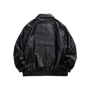 Veste en cuir sur mesure pour homme, entièrement zippée, coupe oversize, brodée, pour l'hiver 2026 - Product Image 2