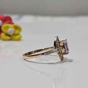 Anillo de compromiso de plata 925 con moissanita de corte esmeralda, estilo clásico, regalo creativo para amantes - Product Image 3