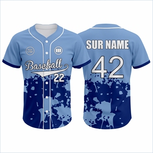 Ensemble d'uniformes de baseball personnalisés en gros, légers, anti-humidité, maillot sublimé, tenue d'équipe, extensibles dans les quatre sens, pour l'été, OEM - Product Image 1