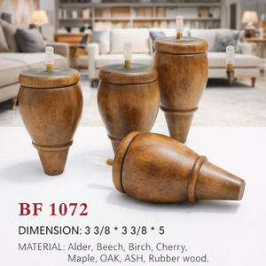 ขาเฟอร์นิเจอร์ไม้สั้น ขาโต๊ะโซฟาไม้เนื้อแข็ง สไตล์คลาสสิก ผลิตตามสั่ง OEM เวียดนาม - Product Image 1