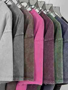 Camiseta de Marca para Hombre, 2025, Estilo Vintage, Lavada y Desgastada, de Manga Corta, Tejida, 100% Algodón - Product Image 5