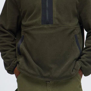 Sudadera Casual de Manga Larga con Cierre de Cremallera y Cuello Alto para Hombre, Color Verde Oliva, 100% Poliéster, Corte Holgado y Transpirable - Product Image 5