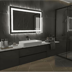 Specchio LED da Bagno Rettangolare 18"x24" da Parete con Funzioni Antiappannamento e Antigraffio, Vetro Temperato con Cornice e Specchio Integrato - Product Image 6