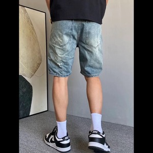 Men's Summer American High Street Denim <b>Shorts</b> Slim Fit 5-Point Casual Mid Pants Fashion - Product Image 6