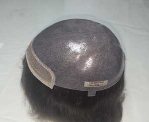 Prothèse capillaire en cheveux naturels pour tous types de peau, longueur moyenne, densité 130%, sans colle, bonnet en dentelle suisse, noir naturel, cheveux indiens Remy, brun clair - Product Image 4