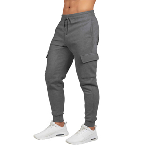 Men's Customized Color Formal Breathable Fleece <b>Lined</b> Cargo Sweatpants Elastic Waist Drawstring Joggers Multiple Pockets <b>Pants</b> - Product Image 2