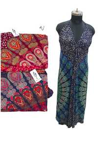 trending Boho Maxi <b>Dress</b> Halter Neck Sleeveless Paisley Print <b>Loose</b> Fit V-Neck Wrap Tie <b>Summer</b> Casual <b>Dress</b> - Product Image 1