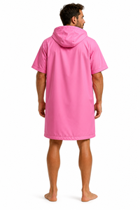 Parka de bain imperméable unisexe personnalisée à capuche, séchage rapide, robe de change à manches courtes et fermeture éclair intégrale pour la natation, le surf, la plage et les activités de plein air - Product Image 4