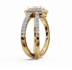 แหวนเพชรทรงฮาโลแบบวงแหวนไขว้ น้ำหนักรวม 1,467 กะรัต ประกอบด้วยเพชรเลี้ยงในห้องปฏิบัติการ 55 เม็ด แหวนทอง 9, 14, 18 กะรัต - Product Image 2