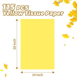 Sacchetti Regalo in Carta Velina Gialla, 115 Fogli 14 X 20 Pollici, Carta da Regalo Gialla per Decorazioni per Feste, Artigianato e Confezioni Regalo - Product Image 1