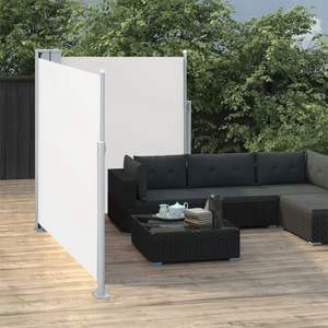 Retractable Cream Side <b>Awning</b> 55.1"x236.2"-for Outdoor Space Enhancement - Product Image 3
