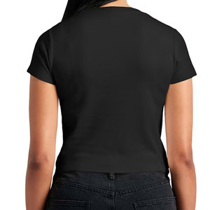 เสื้อยืดครอปแขนสั้นทรงเข้ารูป คอกลม ผ้าถัก สำหรับฤดูร้อน สวมใส่สบาย ระบายอากาศดี สีพื้น เรียบง่าย เหมาะสำหรับใส่ทุกวัน - Product Image 2