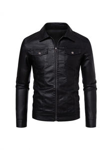 Chaqueta de Cuero para Hombre 2025, Estilo Coreano, Corte Ajustado, Forro Polar, Gruesa, para Motocicleta, Primavera, Otoño e Invierno - Product Image 4