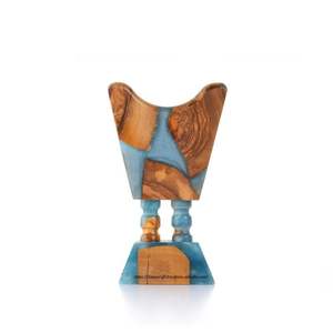 Brûleur d'encens rond en bois et résine fait main, porte-bakhoor, diffuseur aromatique Mabkhara pour la décoration de la maison - Product Image 2