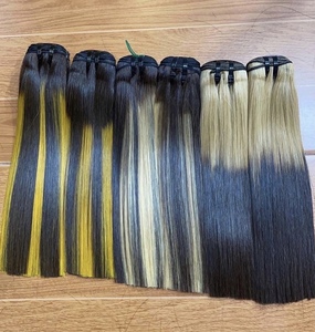 Caha 100% Remy Hair Extensions Double Drawn <b>Brown</b> Color Virgin Vietnamese Human Hair Machine Weft 100g - Product Image 3