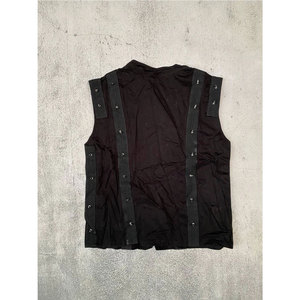 Chaleco Gótico Punk para Hombre, Negro, con Tachuelas y Remaches, Estilo Industrial Cyber Goth, con Botones a Presión, Ropa Urbana - Product Image 5