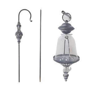 Lanterna <span class=keywords><strong>da</strong></span> Giardino Vintage <span class=keywords><strong>in</strong></span> Metallo con Copertura <span class=keywords><strong>in</strong></span> <span class=keywords><strong>Vetro</strong></span>, <span class=keywords><strong>Portacandele</strong></span> Decorativo per Esterni, Illuminazione per Vialetti, Cortili e Terrazze - Product Image 4